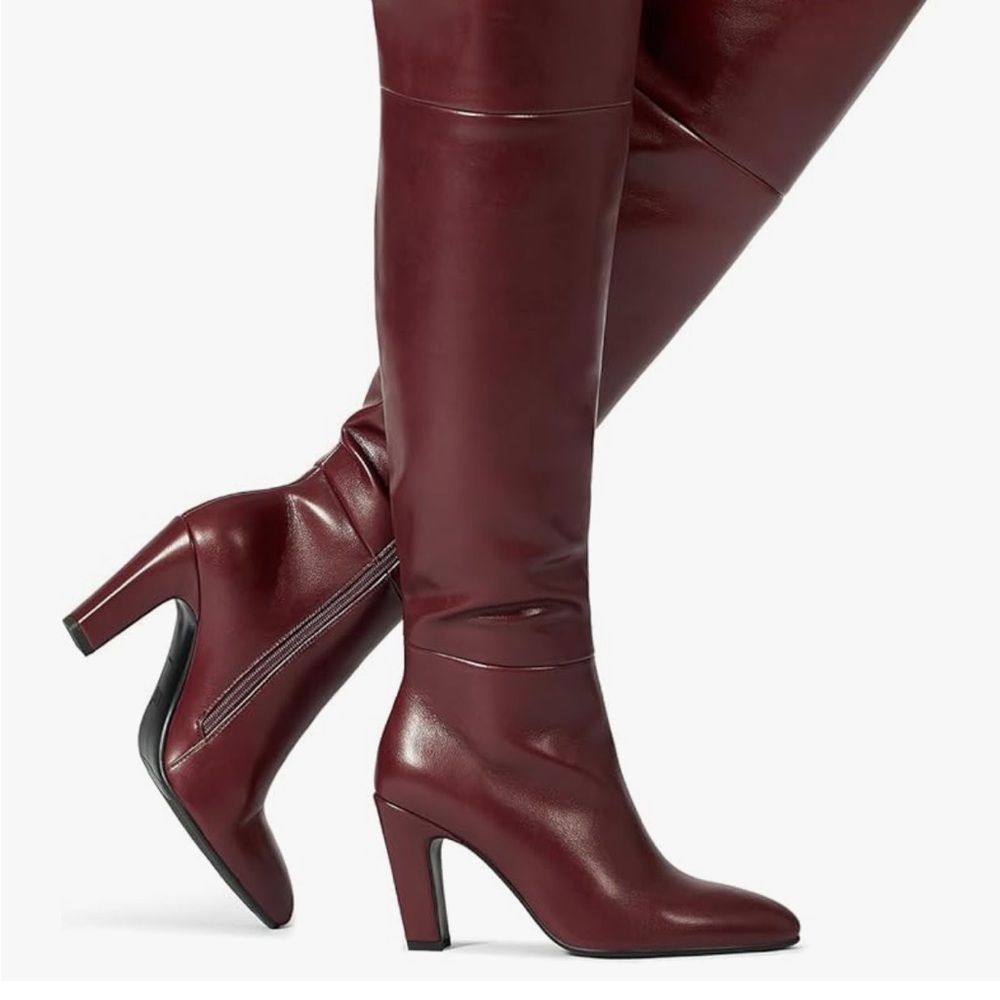 Elegant Burgundy Knee-High Boots